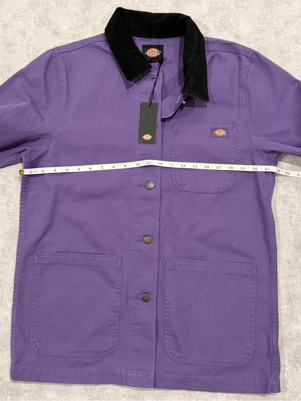 Dickies Chore-Style Jacket with Black Corduroy Collar - Picture 4 of 6